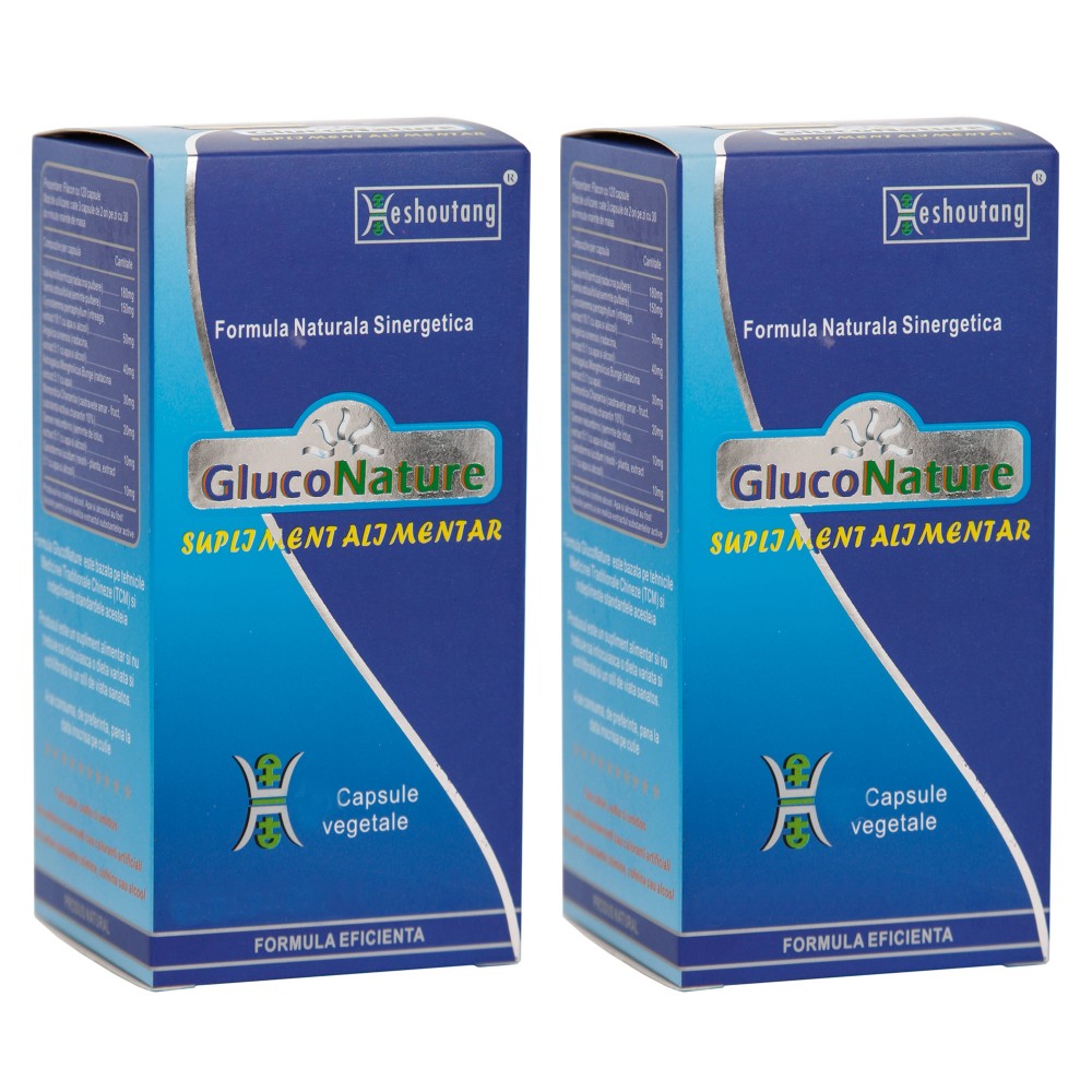 GlucoNature - 2 x 60 cps – (tratament pentru 1 luna) - impotriva diabetului